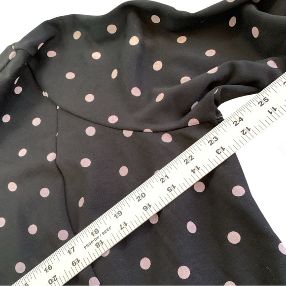 Old Navy Black Gray Polka Dot Ponte Sheath Bell Ruffle Half Sleeve Dress XXL NEW - Picture 7 of 13